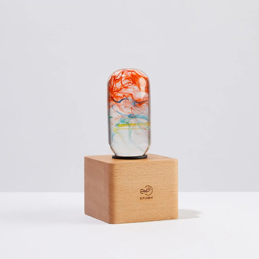 Creative epoxy resin wood bedside lamp