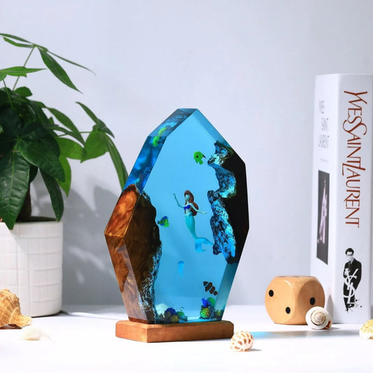 New mermaid-shaped epoxy resin night light set