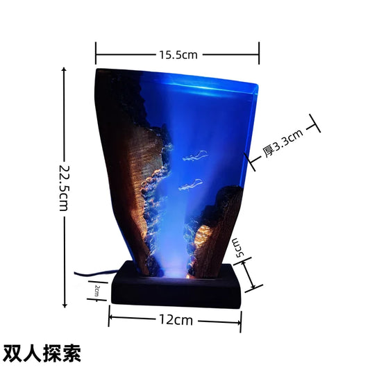 Handmade epoxy resin sea breeze themed night lamp