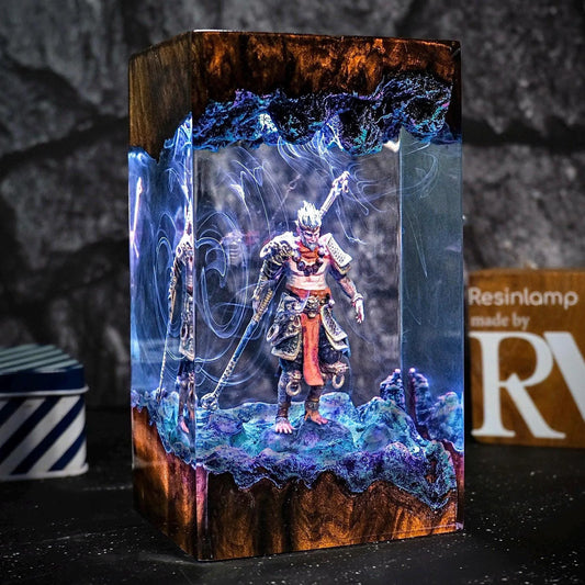 Handmade epoxy resin Monkey King night lamp