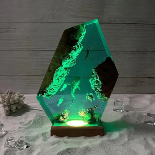 Ocean Creative Handmade Reindeer-shaped Epoxy Wood LED Night Light in Multiple Colors